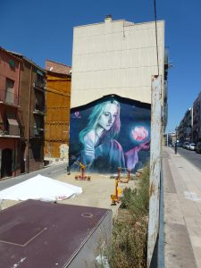 Großes Mural mitten in LLeida in der sonst recht verschlafenen Stadt in spanischen Katalonien.