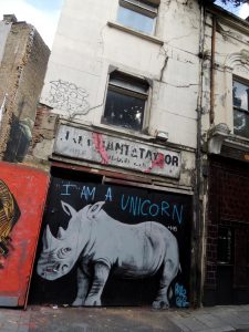 Graffiti aus der englischen Hauptstadt London: "I am a Unicorn" 