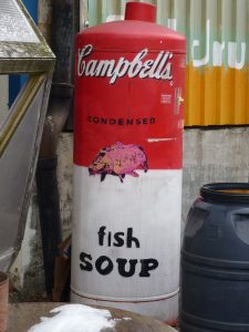 Campbell´s fish Soup (nach Andy Warhols "Campbell´s Tomato Soup") Werksviertel-Mitte (dem ehemaligen Kunstpark-Gelände) | München
