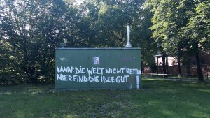 Selbsteinschätzung: Graffiti auf Stromkasten (?) in der Thalkirchnerstraße - 